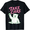 Cute Kawaii Classic Goodbye Childrens Rhyming Game Take Care Polar Bear Happy Funny Last Day of School Summer T-Shirt - Black