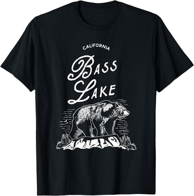 Vintage Bass Lake Retro Bear Vacation California T-Shirt