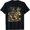 Funny Cowboy Easter Bunny Retro Vintage Western Howdy T-Shirt in Black