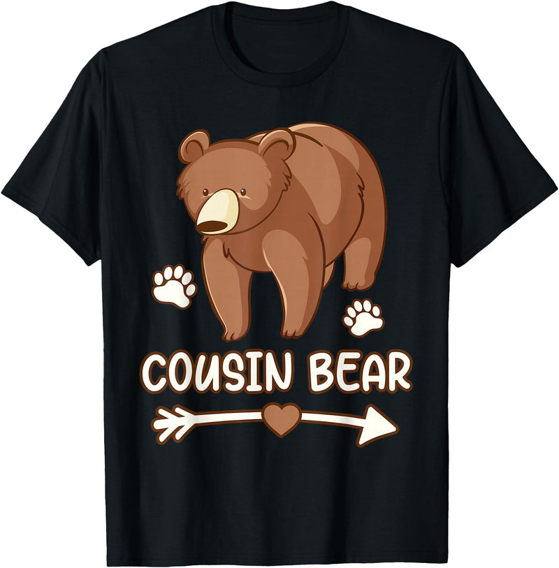 Cousin t-shirt bear, Cousin bear shirt boys cousin tee shirt bear, cousin bear tshirt for men T-Shirt - Black