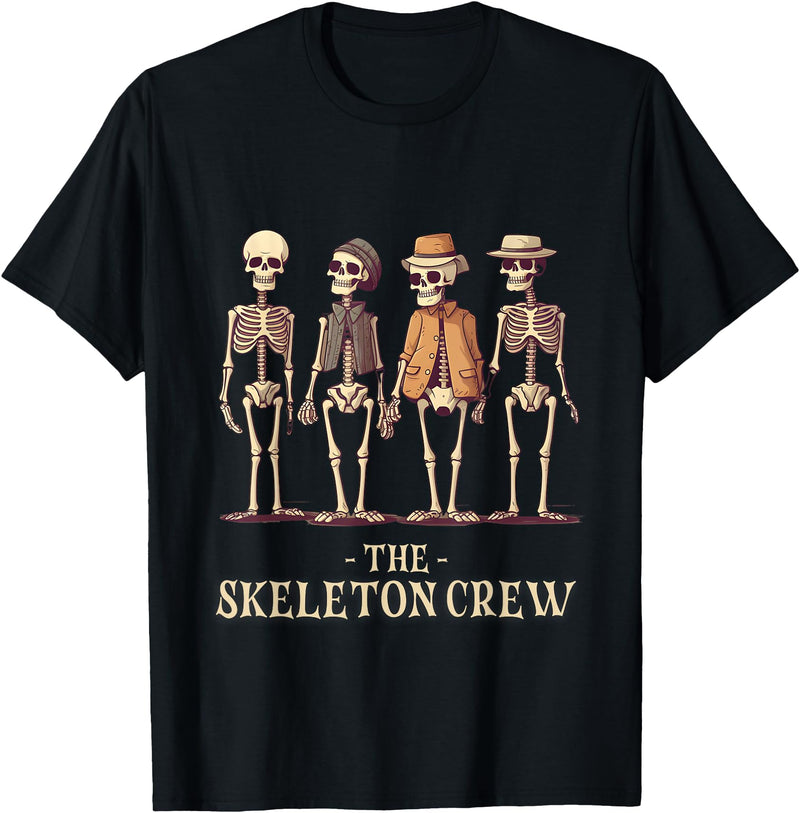KDR Apparel Funny Men's Halloween Skeleton Crew T-Shirt - Black
