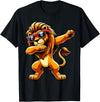 Funny Lion Lover Dabbing Lion Sunglasses T-Shirt - Black