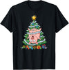 Cute Christmas Pig Lovers Costume for Boy Girl Funny Pig Christmas Tree Kids Mens Womens T-Shirt - Black