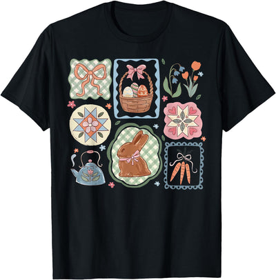 Easter Bunny Patchwork Quilt T-Shirt