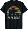 Bear Cubs Family Matching Gifts & Shirts Clothing Funny Papa Bear Shirts, Cub 2 Kids Fathers Day Grandpa T-Shirt - Black