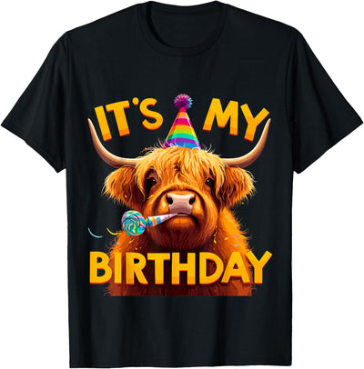 Birthday Party Highland Cow T-Shirt