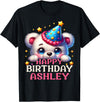 Birthday Teddy Surprise Customized First Name Tee Celebrating Ashley's Birthday Party with a cute Teddy T-Shirt - Black