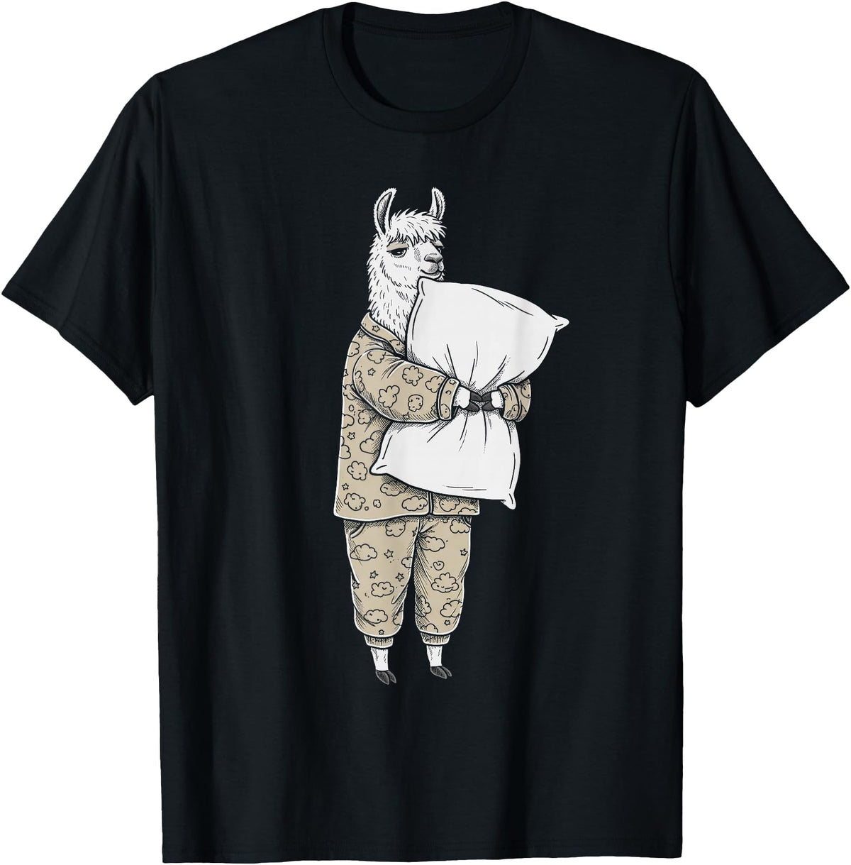Sleeping & Napping Funny Designs For Nap Lovers Funny Sleepy Llama Alpaca Pajama Women Kids Boys And Girls T-Shirt - Black