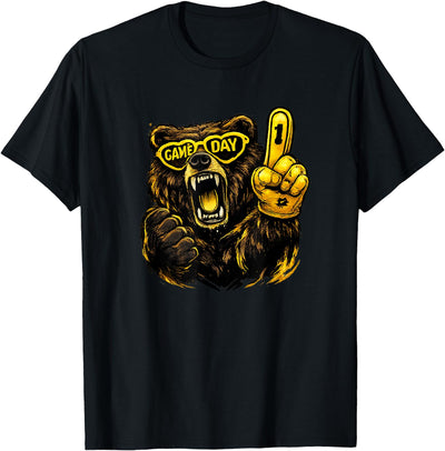 Funny Hockey Bear Game Day Vintage for Fans T-Shirt