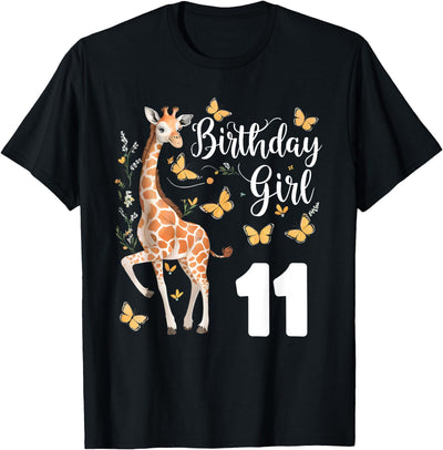 Giraffe 11th Birthday Girl 11 Years Old Giraffe Lover T-Shirt