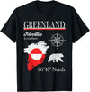 Greenland Nordic Hiking Camper Polar Circle Greenland - Adventure is Out There - Greenland Flag T-Shirt - Black