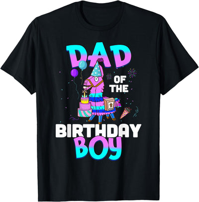 Llama Boys Kids Lovers Dad Fathers Creations Llama Birthday T-Shirt; Birthday Boy Shirt for Dad Father T-Shirt
