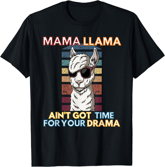 Mama Llama Designs Mama Llama Mom Funny Saying Cute Design For Men Women Kids T-Shirt - Black
