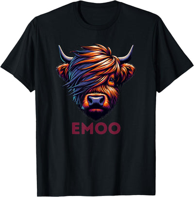 Emo Cow Cute Scottish Highland Emoo Grunge Music T-Shirt