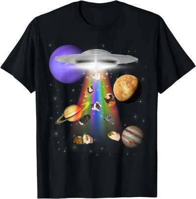 Guinea Pig Lover Alien Abduction UFO LGBTQ Subtle Pride T-Shirt
