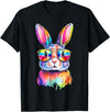 Funny Bunny Easter Rabbit Sunglasses Tie Dye Men Women Kids T-Shirt in Black