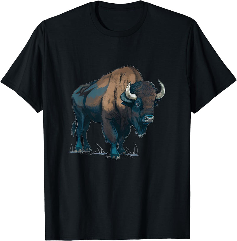 Buffalo Animal Buffalo Bison Animal Costume for Boys and Girls T-Shirt - Black