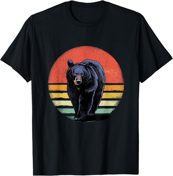 Wowsome! Retro Vintage Black Bear T-Shirt - Black