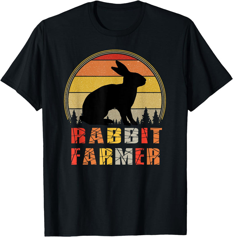 Rabbit Farmer Gift T-Shirt in Black