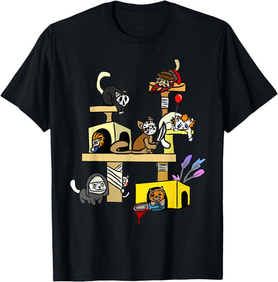 Horrorfilme Katzengeschenke für Katzenliebhaber Funny horror films cats gift gifts for women T-Shirt