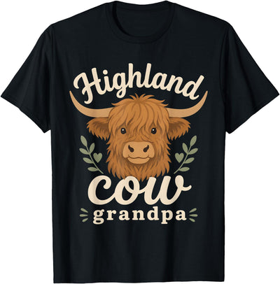 Highland Cow Grandpa Grandfather Father's Day T-Shirt