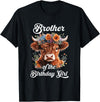 Brother Highland Cow Birthday Girl Brother Of The Birthday Girl Highland Cow Farm Family T-Shirt - Black
