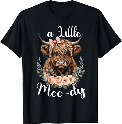 Cute Highland Cow Farm Cowgirl Scottish Cattle T-Shirt