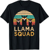 Llama Squad With Glasses Funny Funny Llama Squad Sunglasses Cool Llamas Vintage Gift T-Shirt - Black