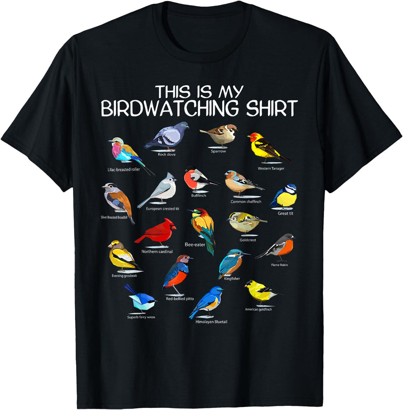 Funny Mens Bird Shirt Gifts For Birding Lovers This is my Birdwatching Shirt For Bird Lover & Birdwatcher T-Shirt - Black