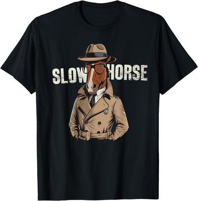 Secret Agent Jackson Lamb Slough House Agent Slow Horses Funny Horse Lover Owner Spy Detective MI5 Agent T-Shirt