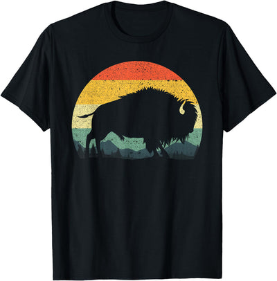 Cow Cool Bison Design Women Kids Buffalo Bison Lovers T-Shirt