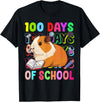 Happy 100 Days Of School Guinea Pig Funny Gift 100 Days Of School Guinea Pig Lovers Boy Girl Kids T-Shirt - Black