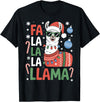 Festive Animal Christmas Funny FA La La La Llama Christmas Holiday Animal Design T-Shirt - Black