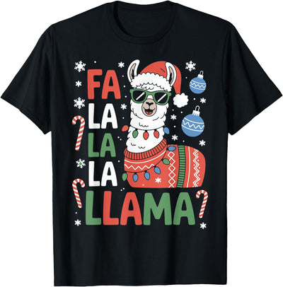 Festive Animal Christmas Funny FA La La La Llama Christmas Holiday Animal Design T-Shirt