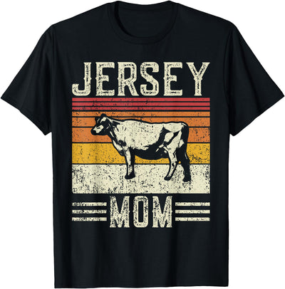 Farmer Best Cow Mom Women Vintage Cattle Jersey T-Shirt
