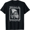 Spooky Vibes & Horror Humor Lovers Design Funny Halloween Creepy Bearded Skull Quote T-Shirt - Black