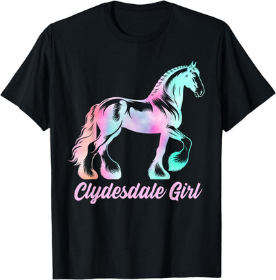 Clydesdale Horse by AKH Clydesdale Horse Girl, Womens Equestrian Clydesdale Horse T-Shirt