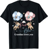 Bear Balloons Boy Or Girl Baby Gender Reveal Tee Bears Pink Or Blue Grandma Loves You Gender Reveal T-Shirt - Black