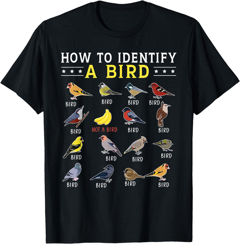 Bird Watching | Birds Lover How to Identify A Bird | Bird Watcher | Bird Lover T-Shirt - Black