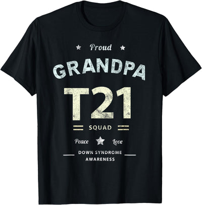 Proud Grandpa T21 Squad Down Syndrome Tee