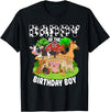 Matching Farm Theme Birthday Shirts By PDQA Daddy of The Bday Boy Farm Animals Matching Farm Theme T-Shirt - Black