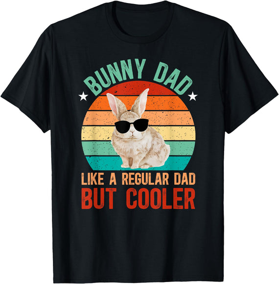 Bunny Dad Rabbit Owner Bunny Lover Rabbit Father T-Shirt in Black