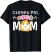 Cute Cavy Mama Breeder Fancier Piggie Accessories Guinea Pig Mom Stuff Floral Cavy Lover T-Shirt - Black