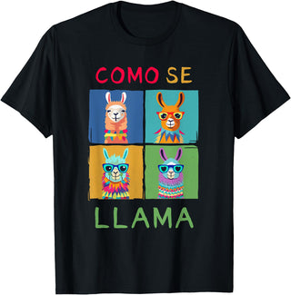 Como se LLAMA Shirts Funny Como Se LLAMA Animal for LLAMA Lovers T-Shirt - Black