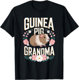 I Love Guinea Pigs Guinea Pig Grandma Funny Guinea Pig Lover T-Shirt - Black