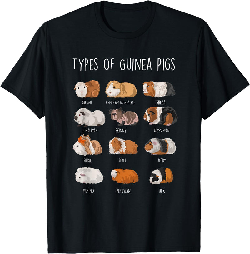 Funny Guinea Pig Sayings Design Shop Guinea Pig Types Of Guinea Pigs T-Shirt - Black