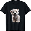 Just Sweet Designs Cute Polar Bear Cub | Polar Bear Lovers T-Shirt - Black