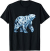 Arctic Polar Bear Mountain Waterfall Nature Arctic Polar Bear Forest Waterfall Landscape T-Shirt - Black