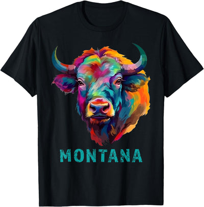 Cow Home Decor Montana American Bison Lover Buffalo Souvenir T-Shirt