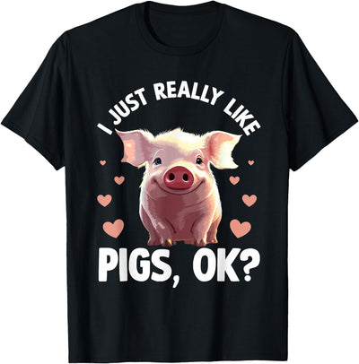 Funny Pig Design For Men Women Kids Animal Farmer Pig Lovers T-Shirt